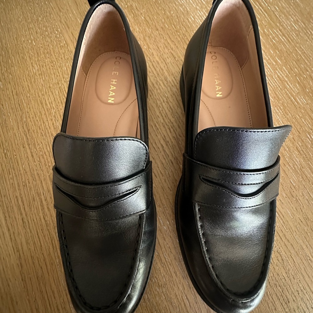 New Cole Haan Black Stassi Penny Loafers